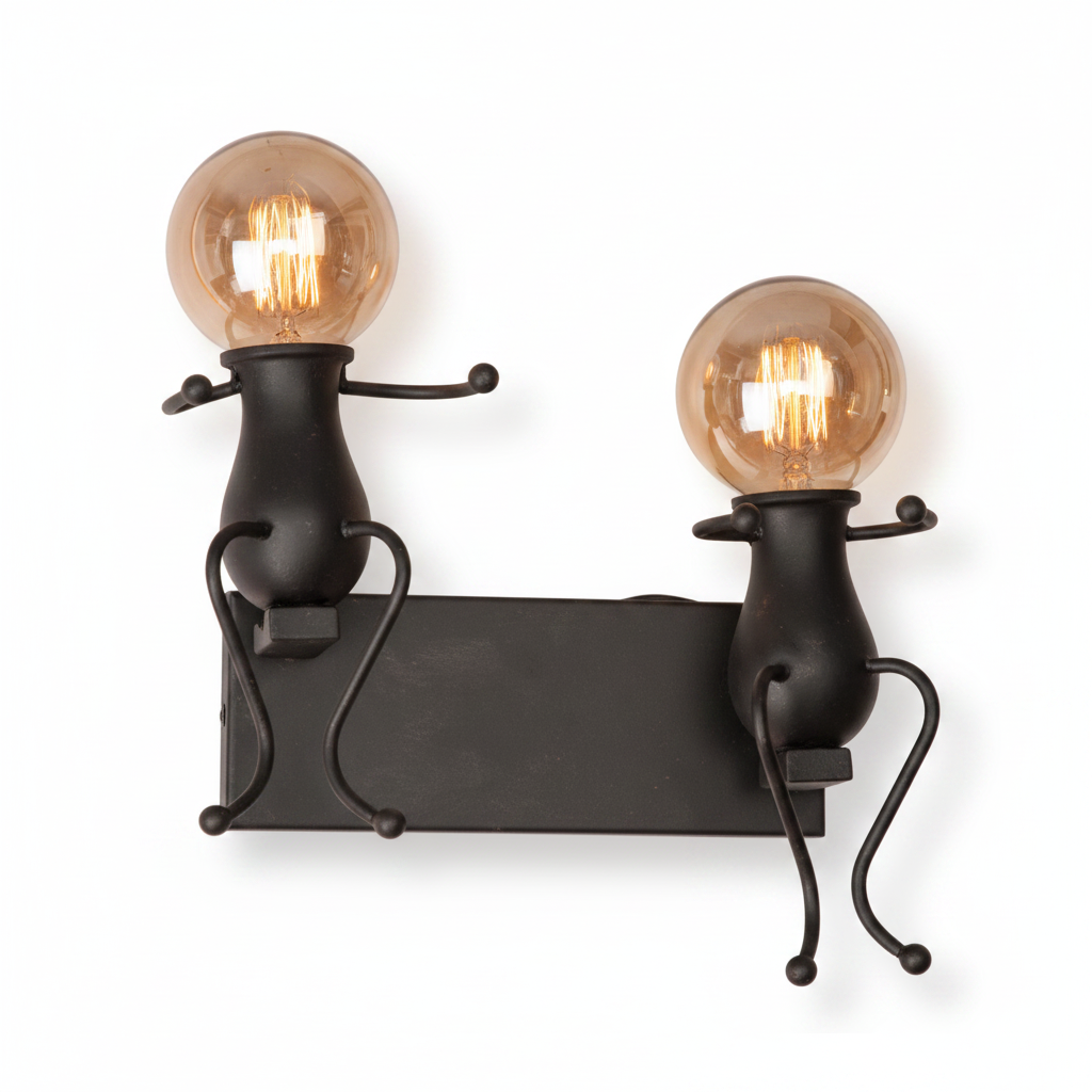 WALL LAMP DL6168/2 BLACK (2 FIGURES)