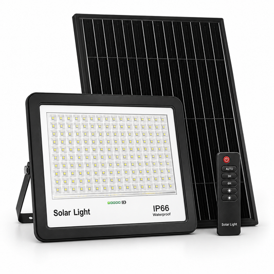 Hello Today Solar Flood Light 600W – 30000mAh Premium Outdoor Solar Security Floodlight | E6 Model F
